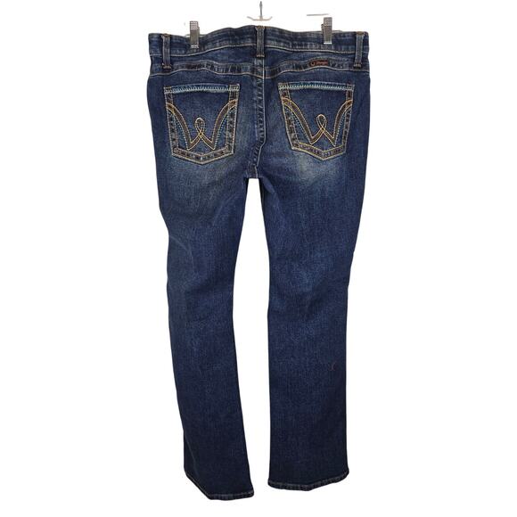 Wrangler Q-Baby Medium Wash Whiskering Women's Bootcut Jeans 13 x 32 - Picture 3 of 6